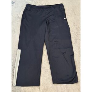 Russell Athletic Mens Training Pants Navy Blue Mesh Side Pocket Large RS16331